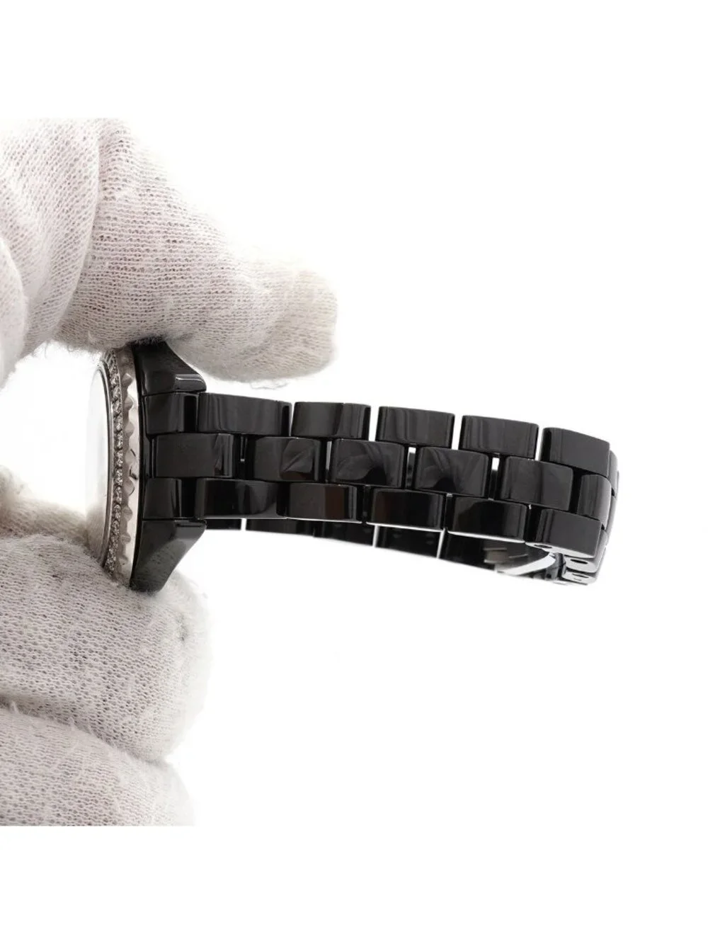 Chanel Diamond Black Dial Watch